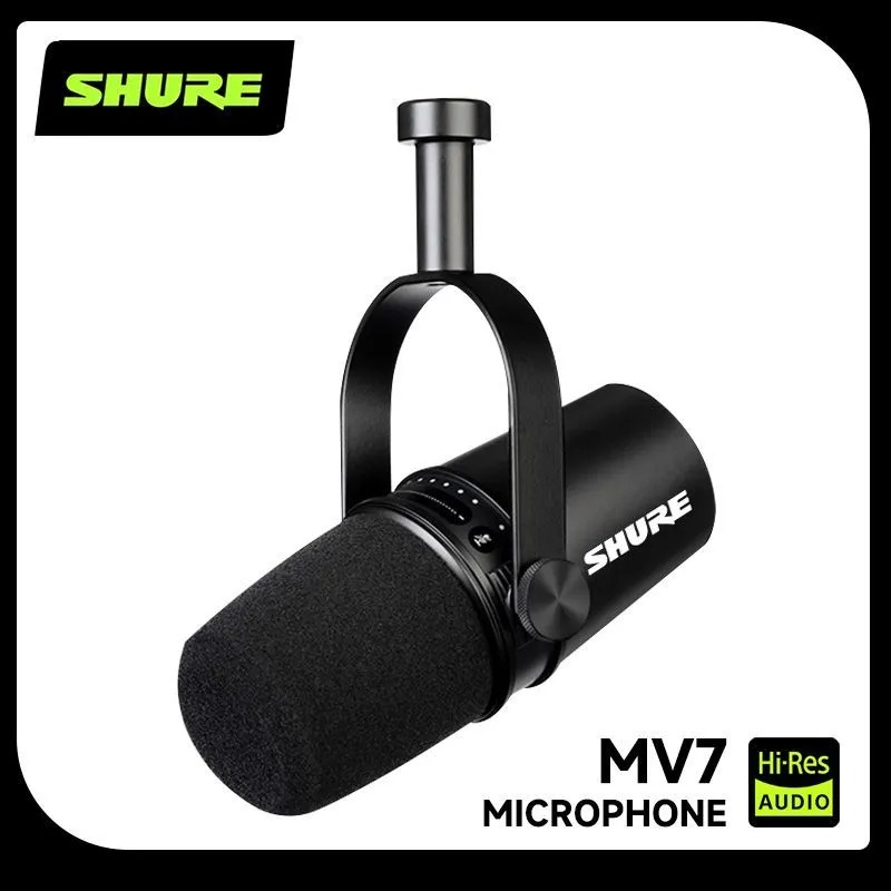 Audio Interface Usb - Micrófono Dinámico Híbrido USB/XLR Shure MV7,