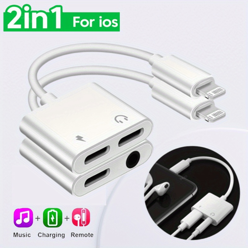 Audio And Music Splitter - Adaptador Lightning 2 en 1 de
