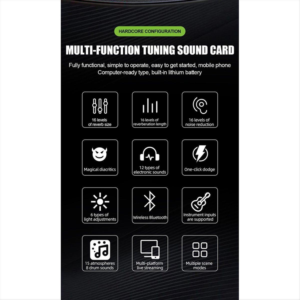 Audio Music Voice Changer - Tarjeta de Sonido en Vivo DT77
