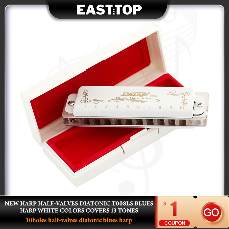 Harmonica 10 Hole - EASTTOP-peine transparente de armónica diatónica T008LS,