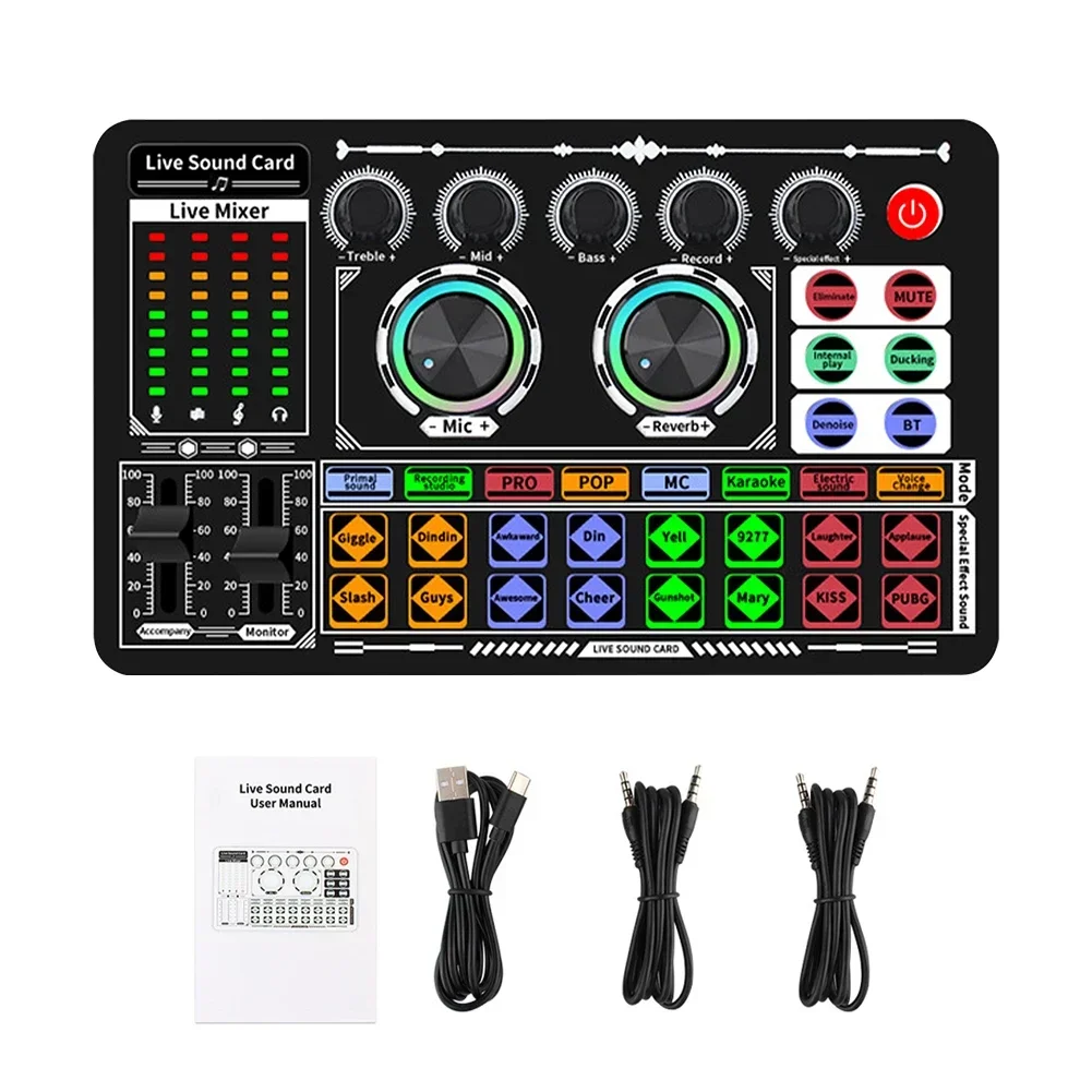 Mezclador de Audio USB, tarjet - Audio Music Voice Changer reseña y precio