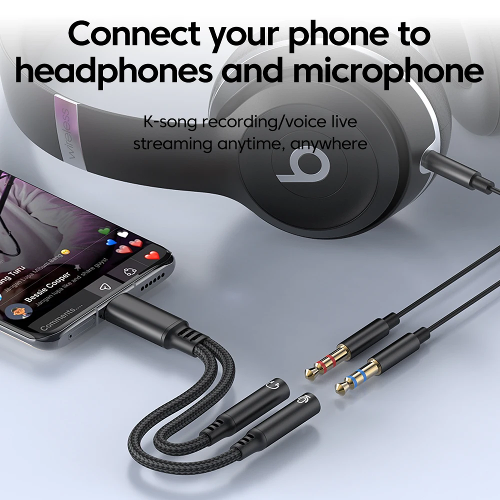 Cable de Audio tipo C macho a  - Audio And Music Splitter reseña y precio