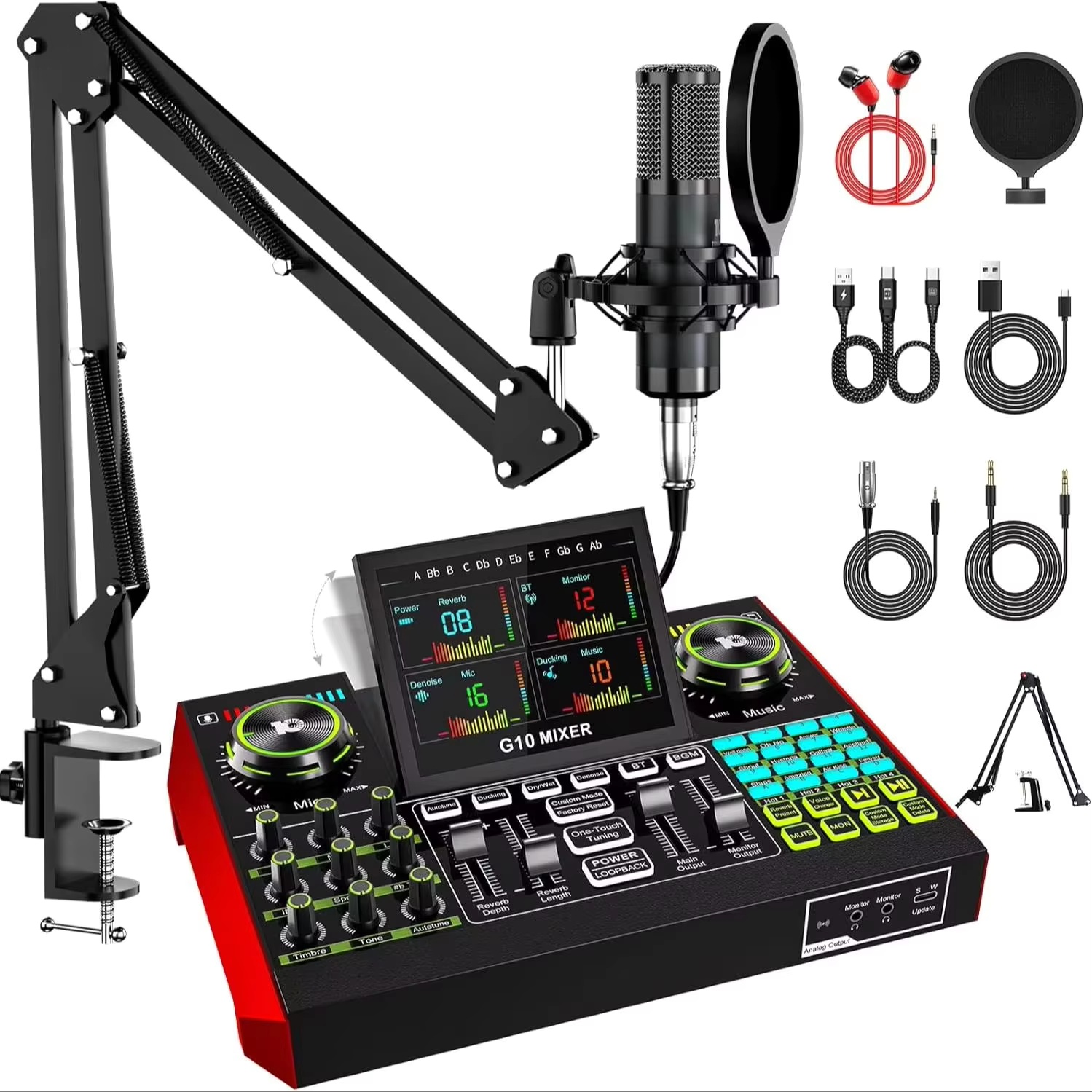 Interfaz de Audio Tenlamp G10  - Audio Music Voice Changer reseña y precio