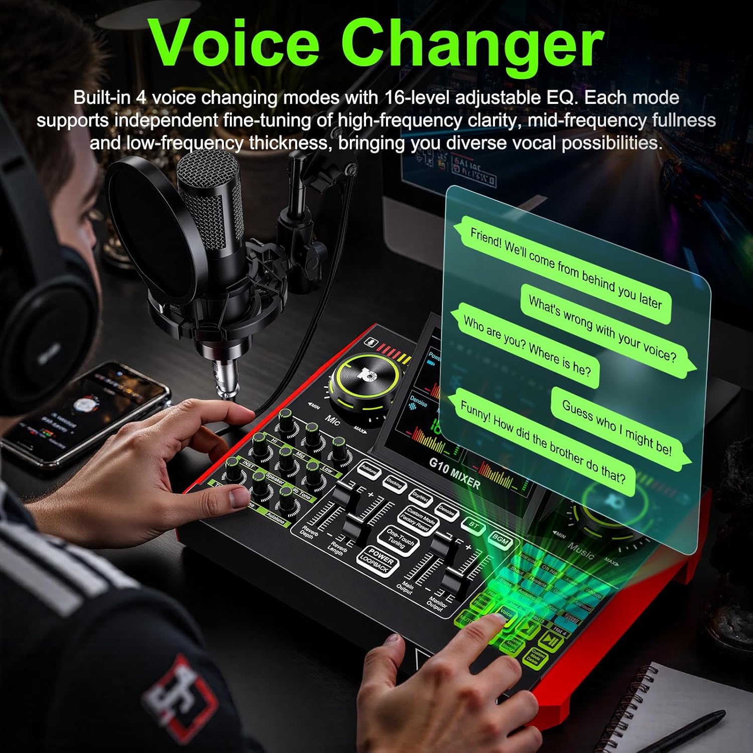 Interfaz de Audio Tenlamp G10  - Audio Music Voice Changer reseña y precio