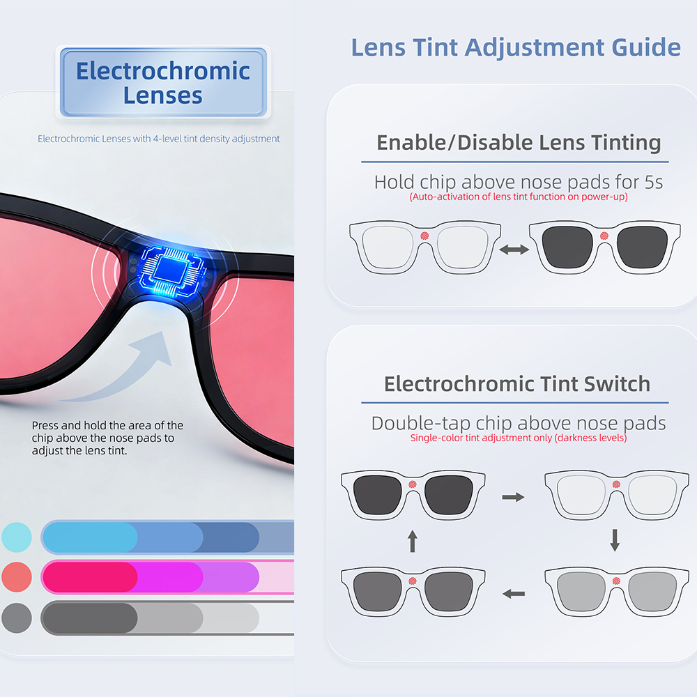 Gafas Inteligentes Electrocróm - Audio Music Light reseña y precio